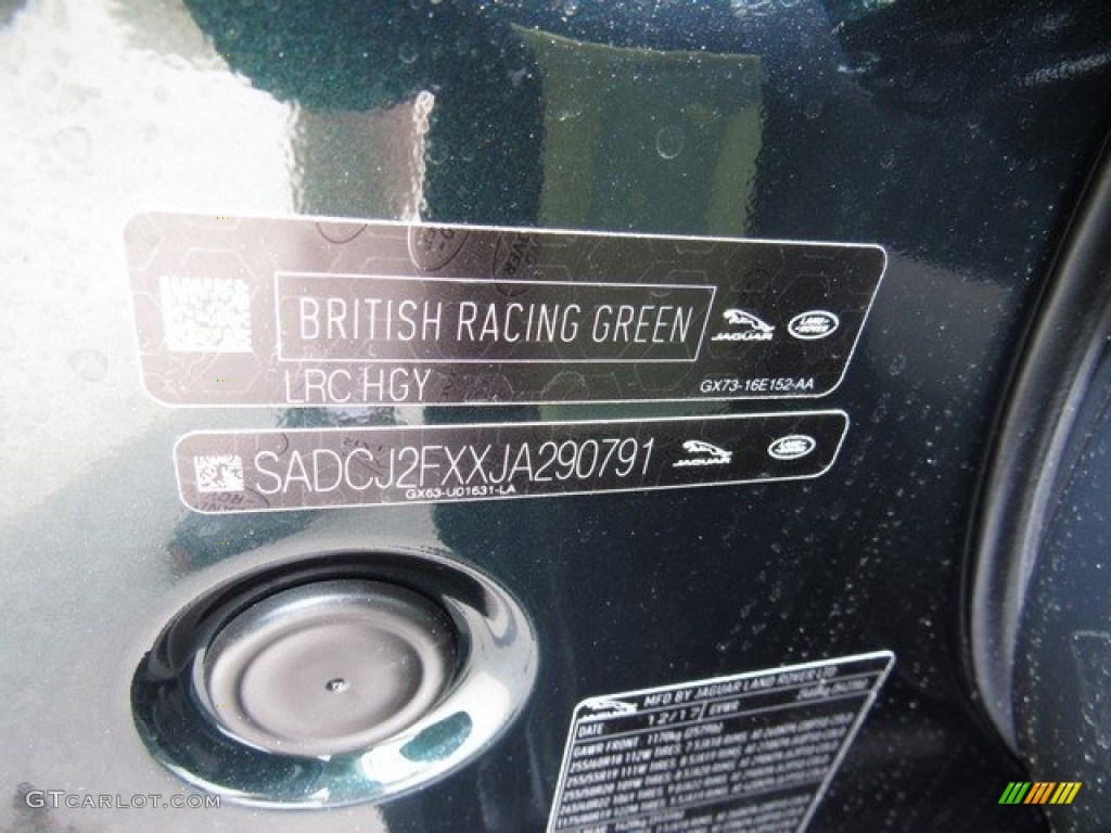 2018 F-PACE 25t AWD Premium - British Racing Green Metallic / Ebony photo #40