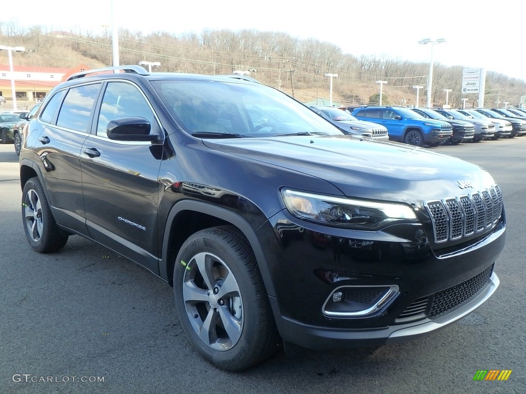 Diamond Black Crystal Pearl 2019 Jeep Cherokee Limited 4x4 Exterior Photo #125540826