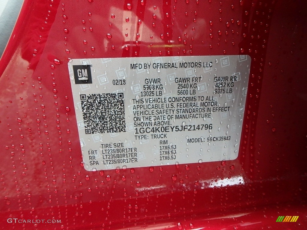 2018 Silverado 3500HD LTZ Crew Cab Dual Rear Wheel 4x4 - Cajun Red Tintcoat / Dark Ash/Jet Black photo #15