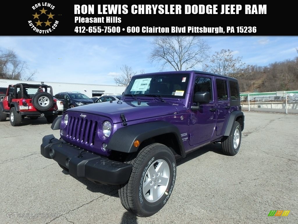 2018 Wrangler Unlimited Sport 4x4 - Xtreme Purple Pearl / Black photo #1