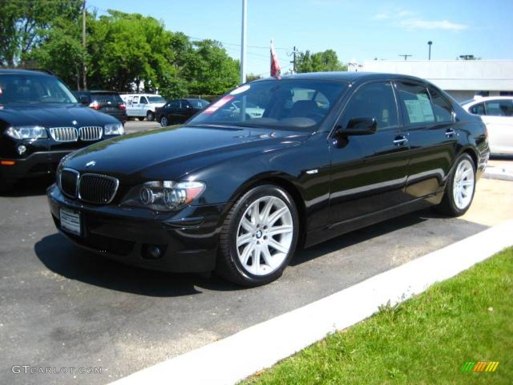 2006 7 Series 750i Sedan - Black Sapphire Metallic / Black/Cream Beige photo #3