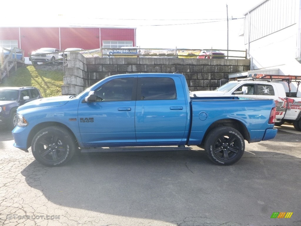 2018 1500 Sport Crew Cab 4x4 - Hydro Blue Pearl / Black photo #2