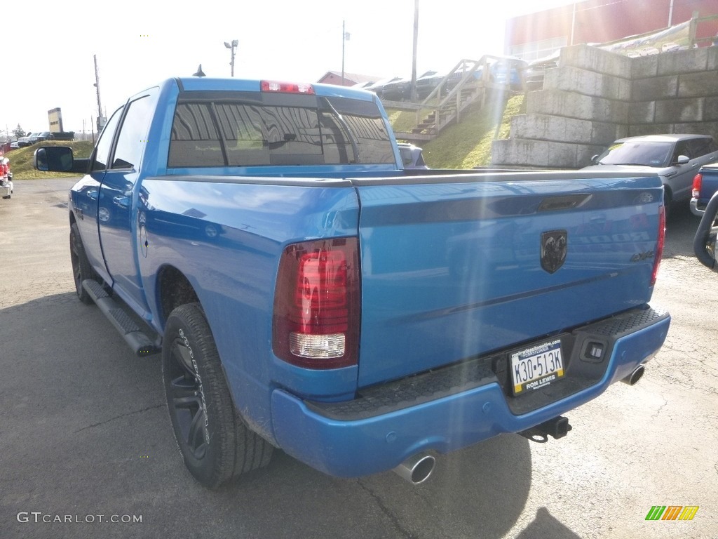 2018 1500 Sport Crew Cab 4x4 - Hydro Blue Pearl / Black photo #3