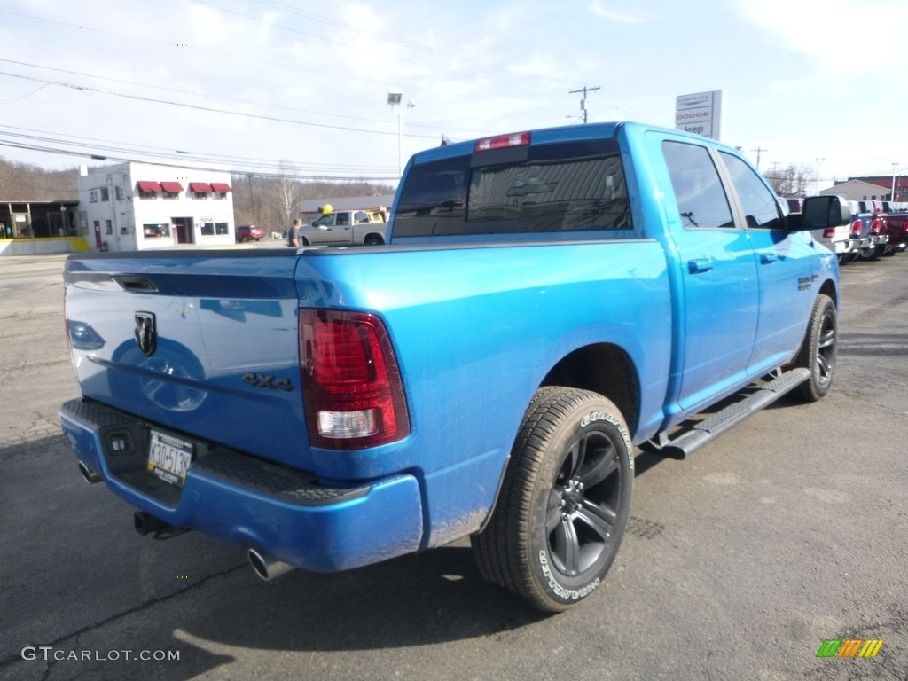 2018 1500 Sport Crew Cab 4x4 - Hydro Blue Pearl / Black photo #5