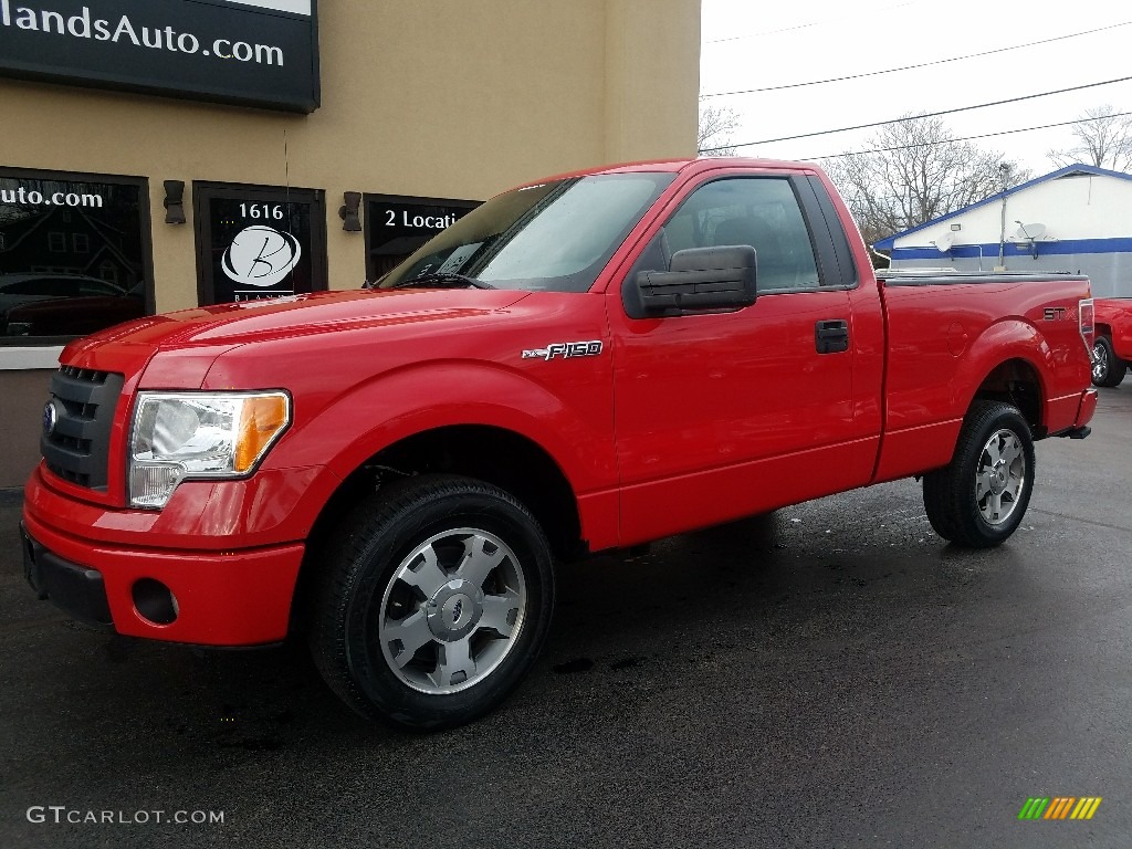 2010 F150 STX Regular Cab - Vermillion Red / Medium Stone photo #2