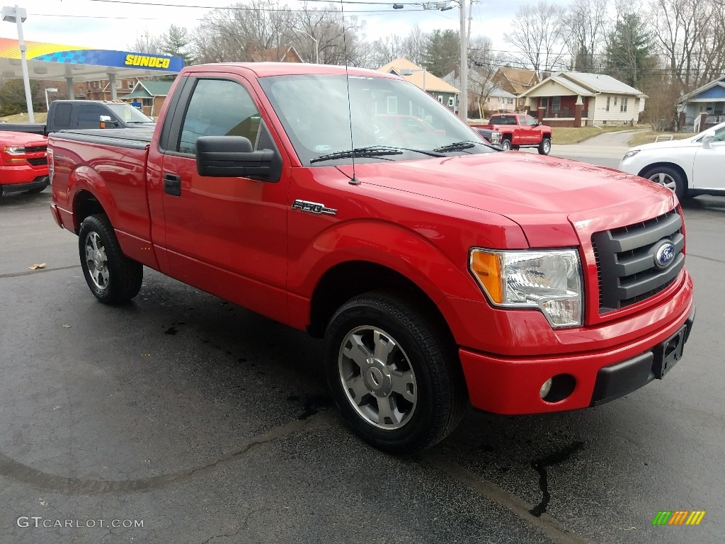 2010 F150 STX Regular Cab - Vermillion Red / Medium Stone photo #5