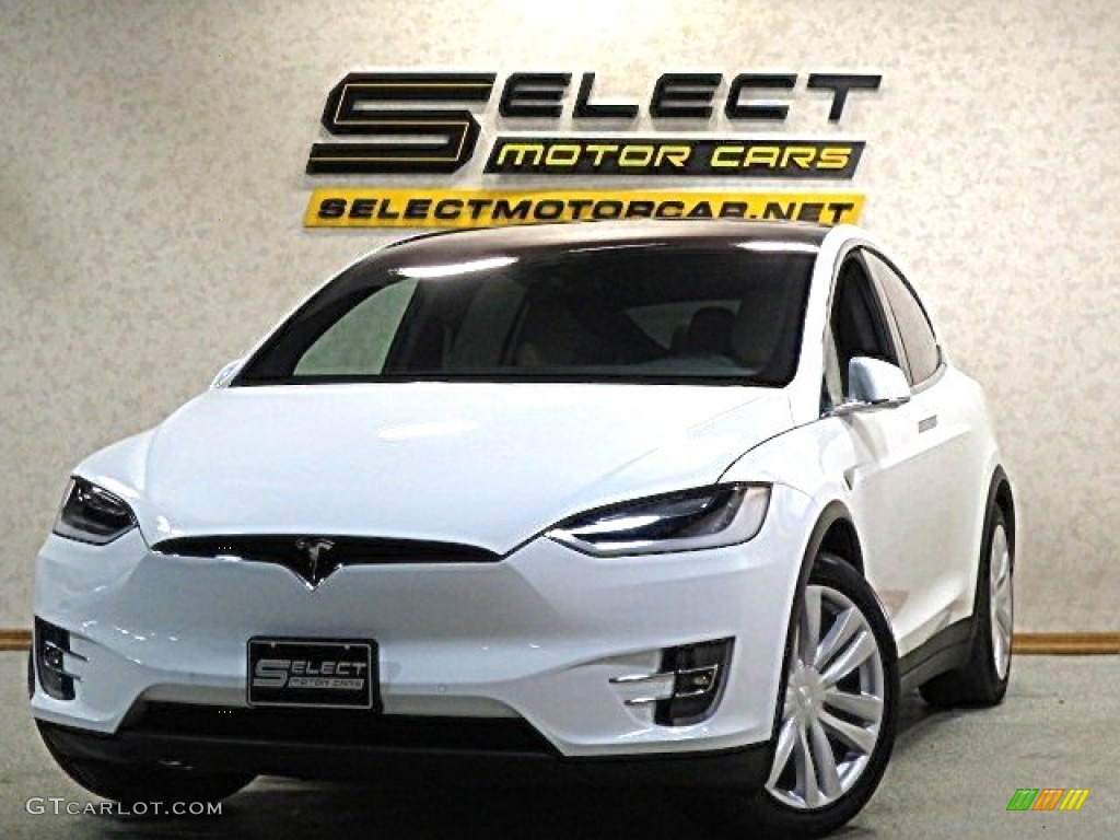 2016 Model X P90D - Pearl White Multi-Coat / Tan photo #1
