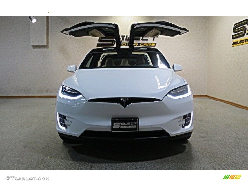 2016 Model X P90D - Pearl White Multi-Coat / Tan photo #12