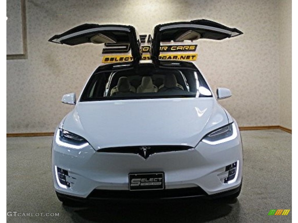 2016 Model X P90D - Pearl White Multi-Coat / Tan photo #13