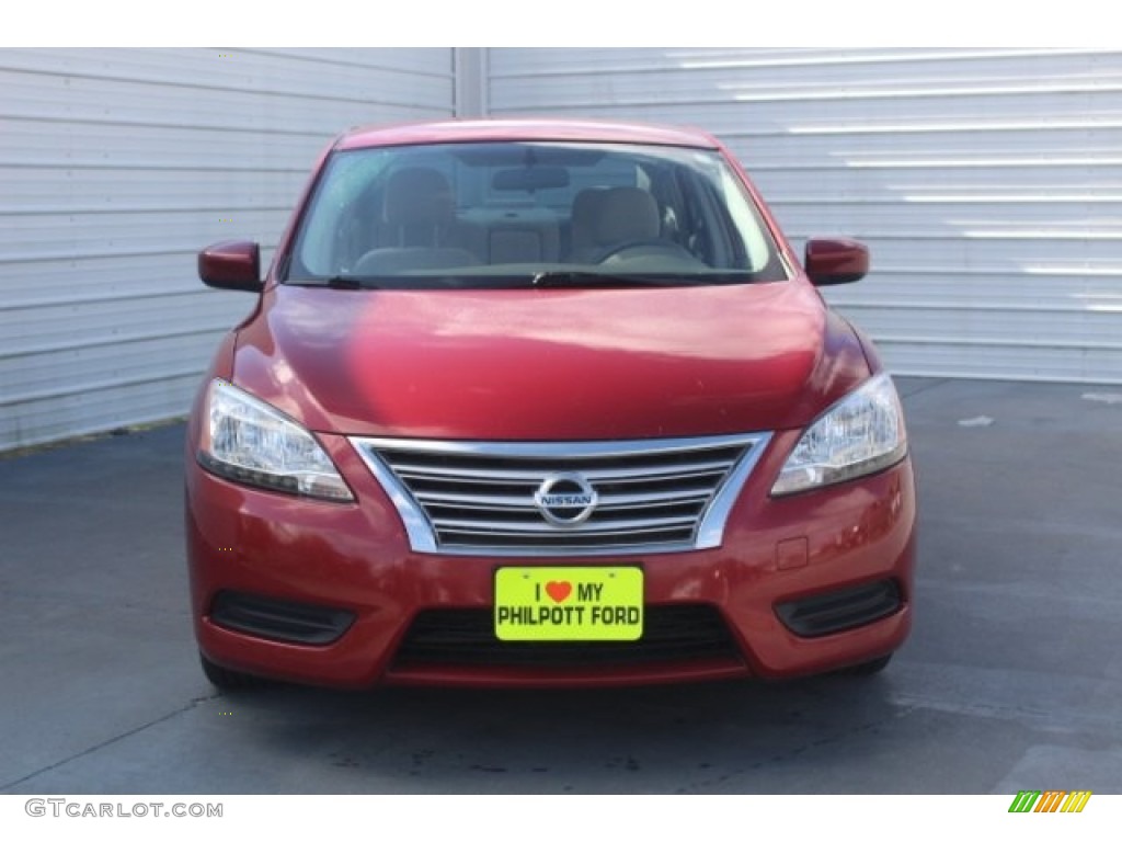 2013 Sentra SV - Red Brick / Marble Gray photo #2