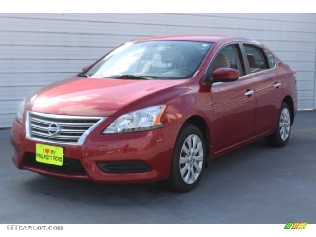 2013 Sentra SV - Red Brick / Marble Gray photo #3