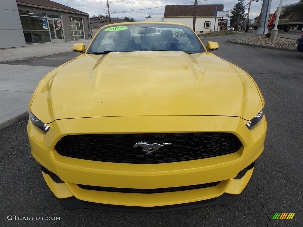 2017 Mustang EcoBoost Premium Convertible - Triple Yellow / Ebony photo #2