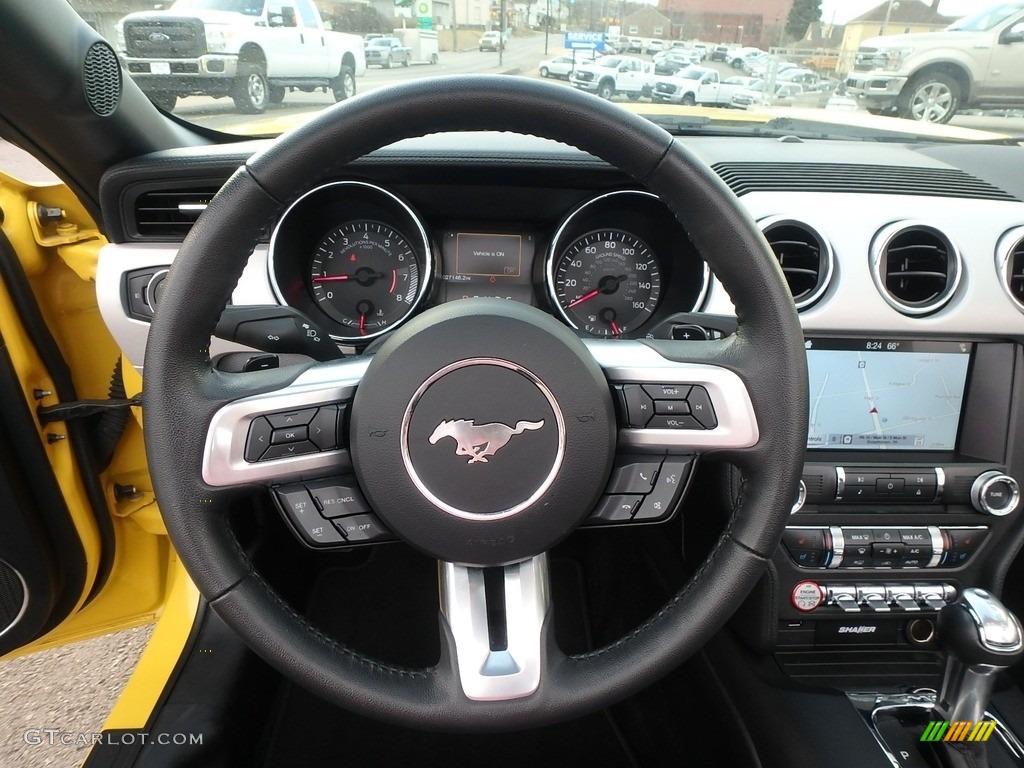 2017 Mustang EcoBoost Premium Convertible - Triple Yellow / Ebony photo #15