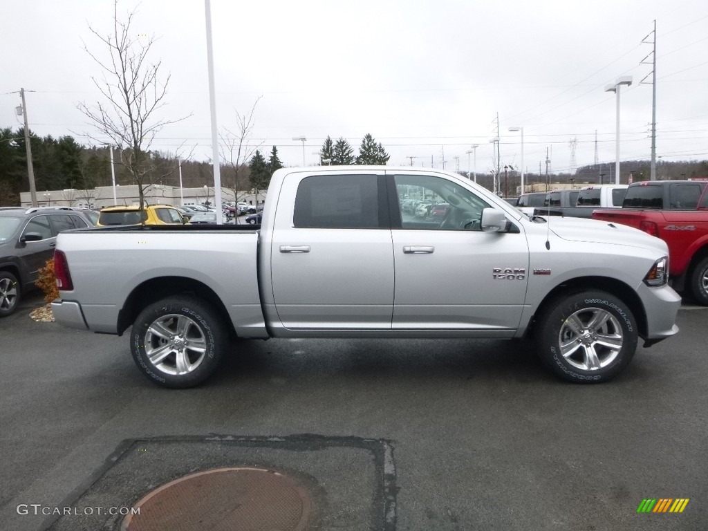 2018 1500 Sport Crew Cab 4x4 - Bright Silver Metallic / Black photo #6