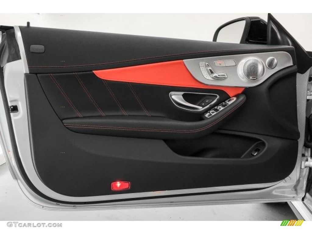 2018 Mercedes-Benz C 63 S AMG Cabriolet Red Pepper/Black Door Panel Photo #125577177