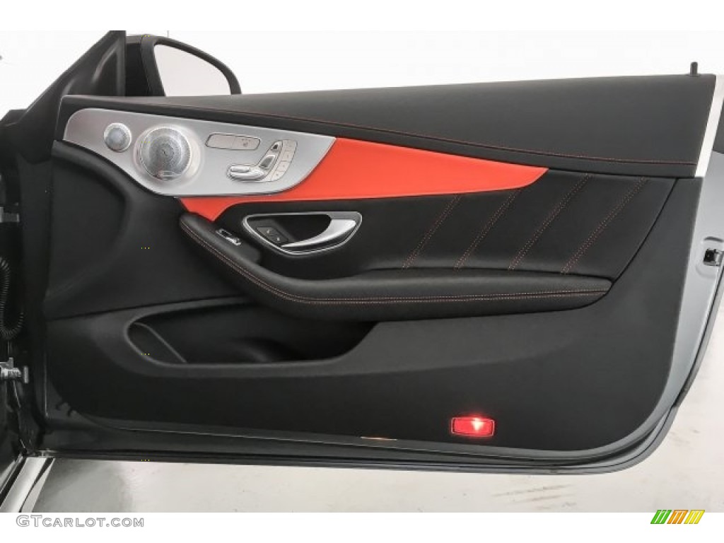 2018 Mercedes-Benz C 63 S AMG Coupe Red Pepper/Black Door Panel Photo #125578464