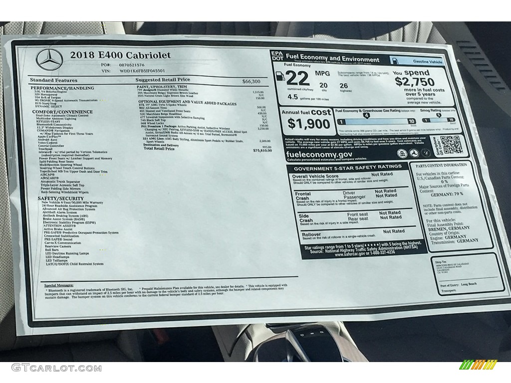 2018 E 400 Convertible - designo Diamond White Metallic / Macchiato Beige/Espresso Brown photo #11