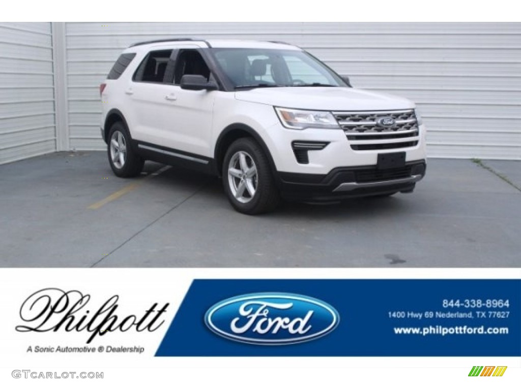 2018 Explorer XLT - White Platinum / Ebony Black photo #1