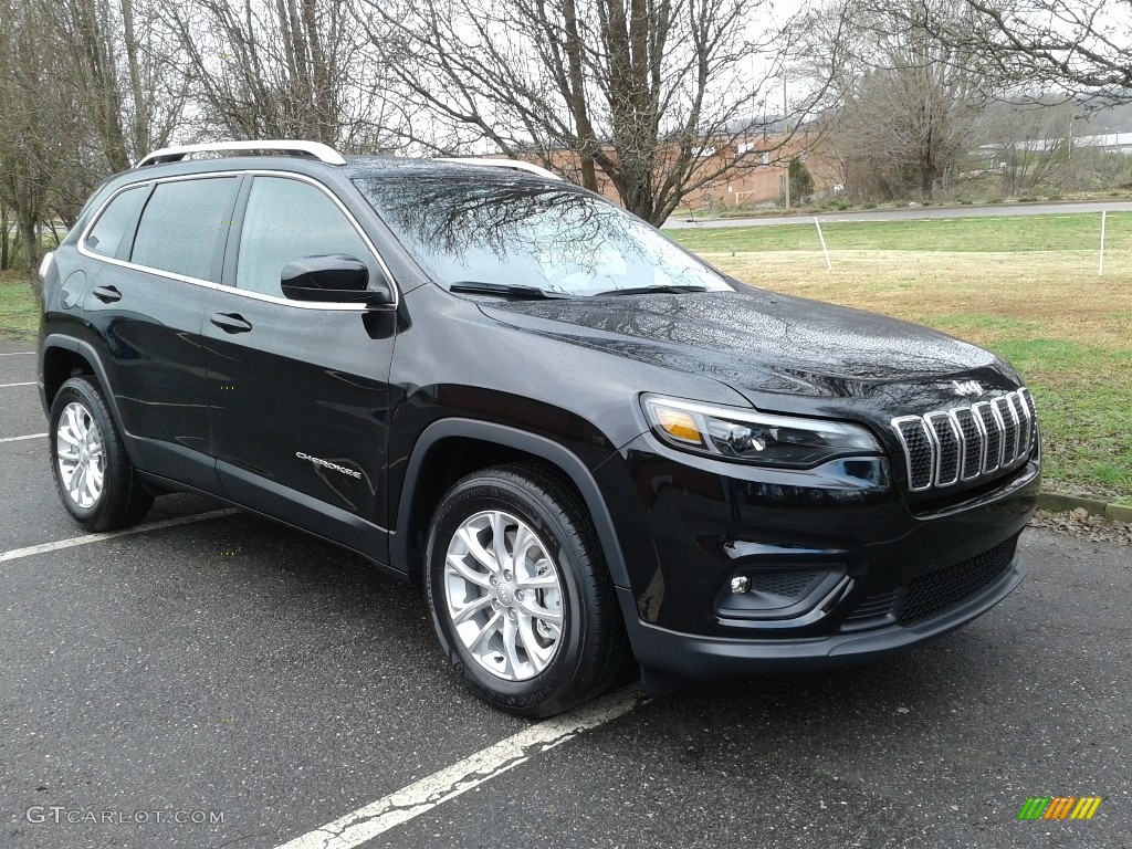 Diamond Black Crystal Pearl 2019 Jeep Cherokee Latitude Exterior Photo #125580420