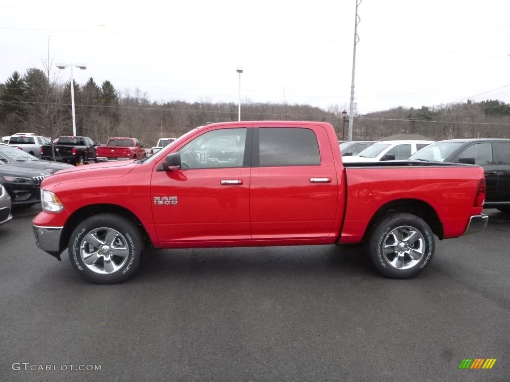 2018 1500 Big Horn Crew Cab 4x4 - Flame Red / Black/Diesel Gray photo #2