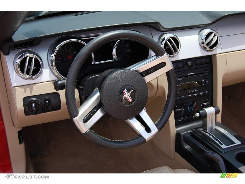 2006 Mustang V6 Premium Convertible - Torch Red / Light Parchment photo #3