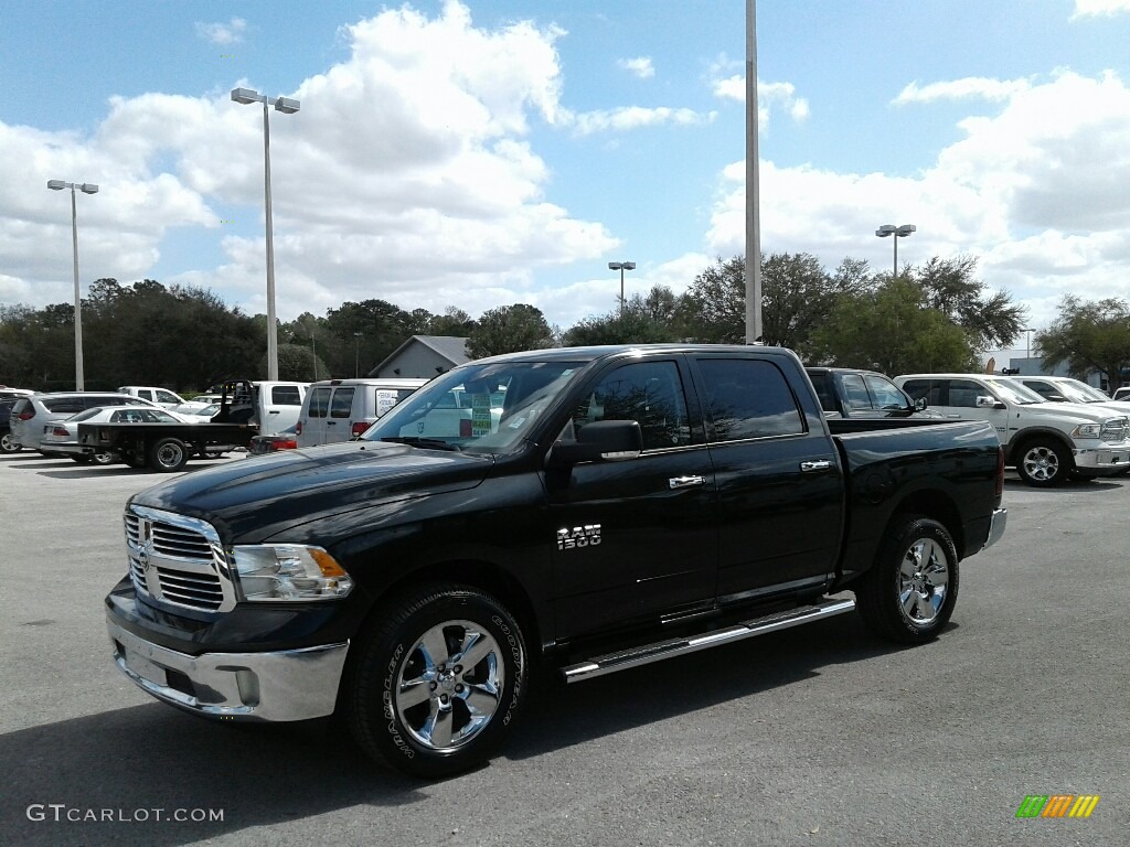 2018 1500 Big Horn Crew Cab - Brilliant Black Crystal Pearl / Black/Diesel Gray photo #1