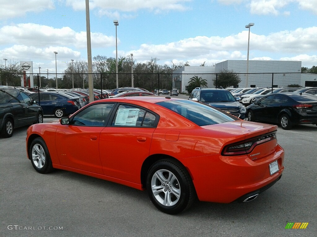 2018 Charger SXT - Go Mango / Black photo #3