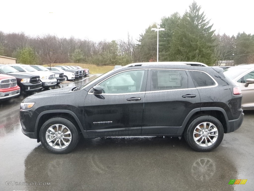 Diamond Black Crystal Pearl 2019 Jeep Cherokee Latitude Plus 4x4 Exterior Photo #125609270