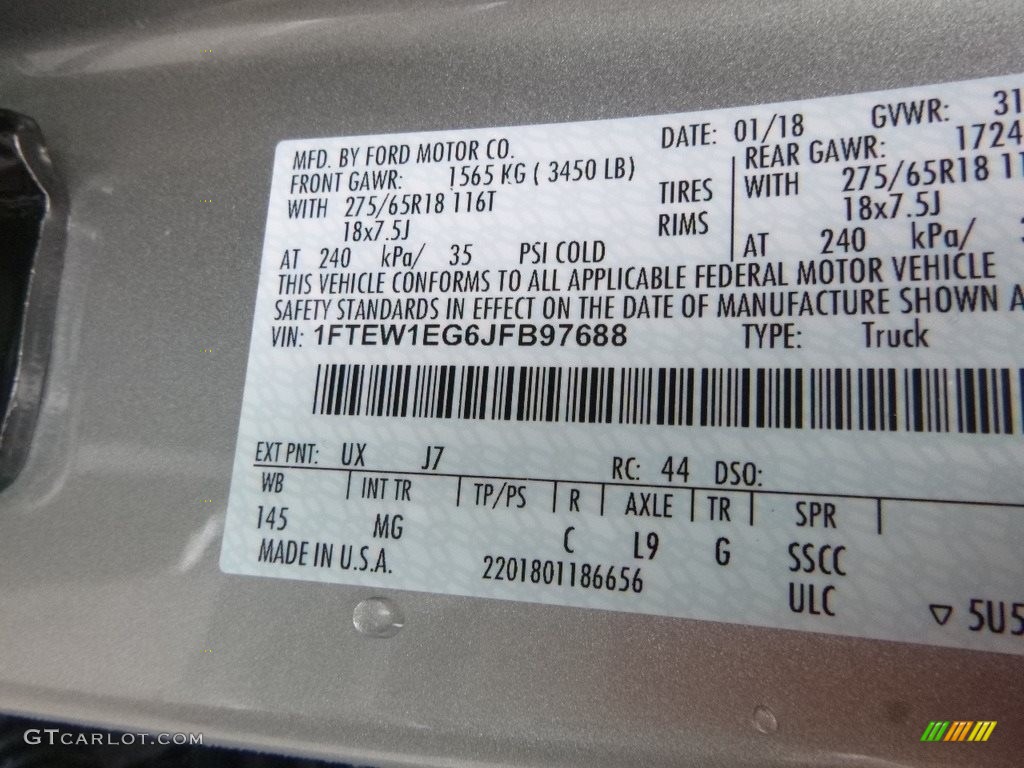 2018 F150 XLT SuperCrew 4x4 - Ingot Silver / Earth Gray photo #12