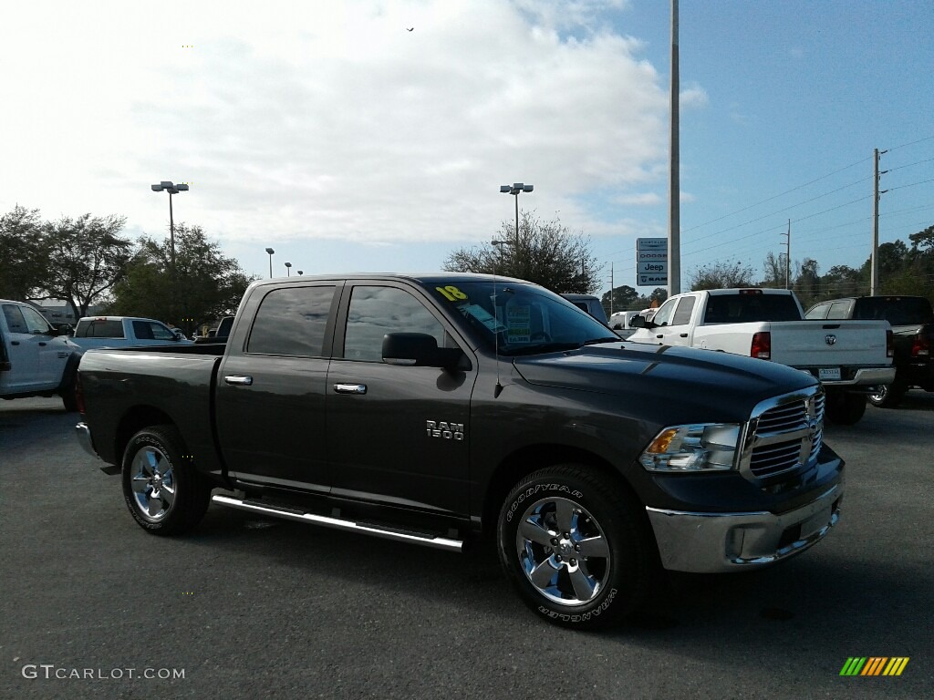 2018 1500 Big Horn Crew Cab - Granite Crystal Metallic / Black/Diesel Gray photo #7
