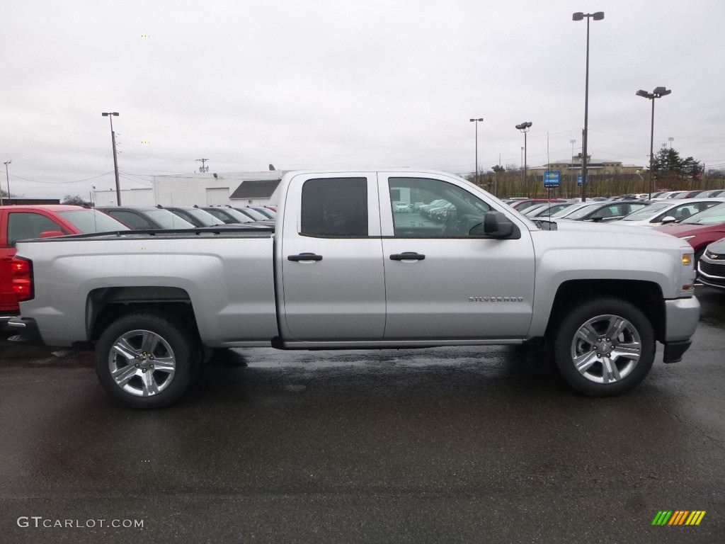 2018 Silverado 1500 Custom Double Cab - Silver Ice Metallic / Dark Ash/Jet Black photo #6