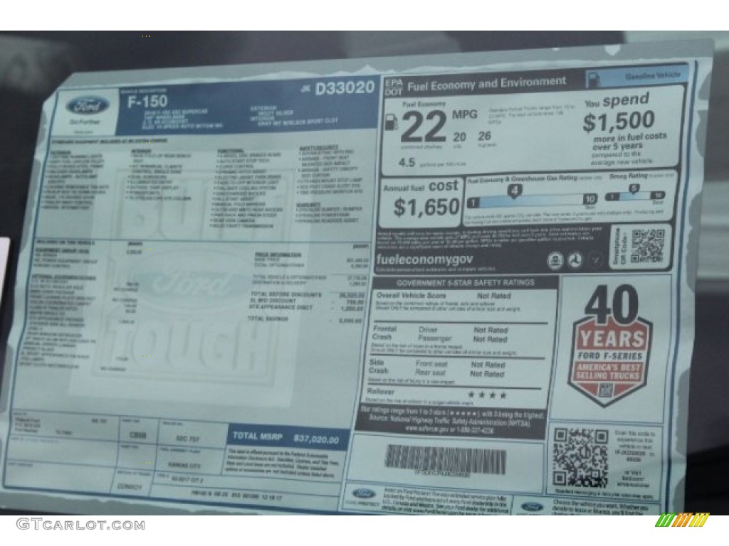 2018 F150 XL SuperCab - Ingot Silver / Earth Gray photo #13