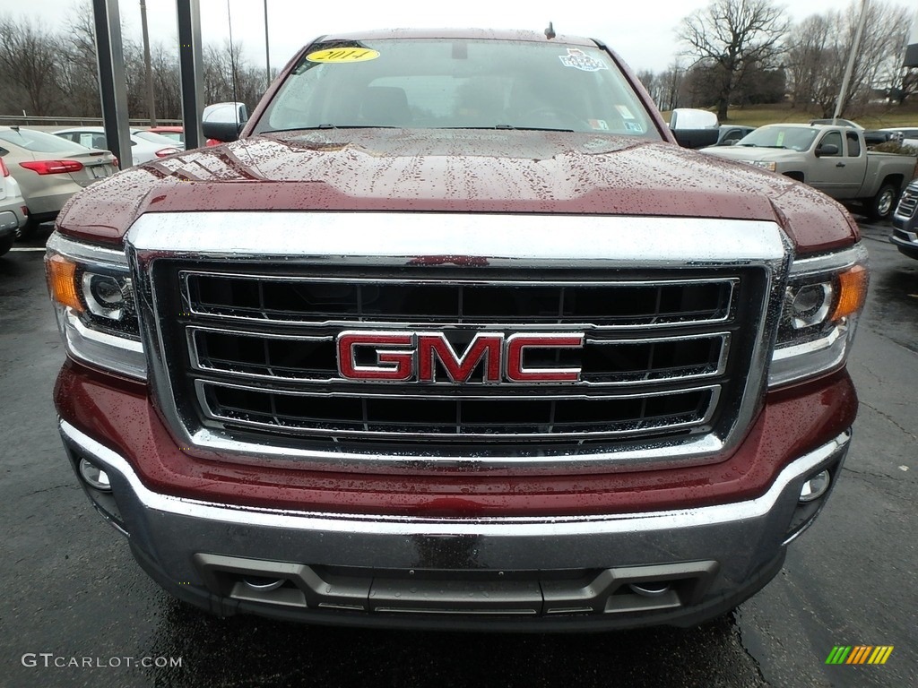 2014 Sierra 1500 SLT Double Cab 4x4 - Sonoma Red Metallic / Cocoa/Dune photo #2