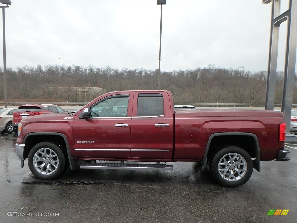 2014 Sierra 1500 SLT Double Cab 4x4 - Sonoma Red Metallic / Cocoa/Dune photo #14