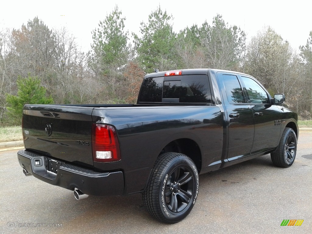 2018 1500 Sport Quad Cab 4x4 - Brilliant Black Crystal Pearl / Black photo #6