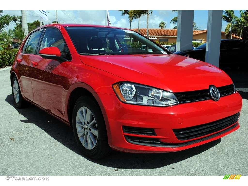 2015 Golf 4 Door 1.8T S - Tornado Red / Black photo #2