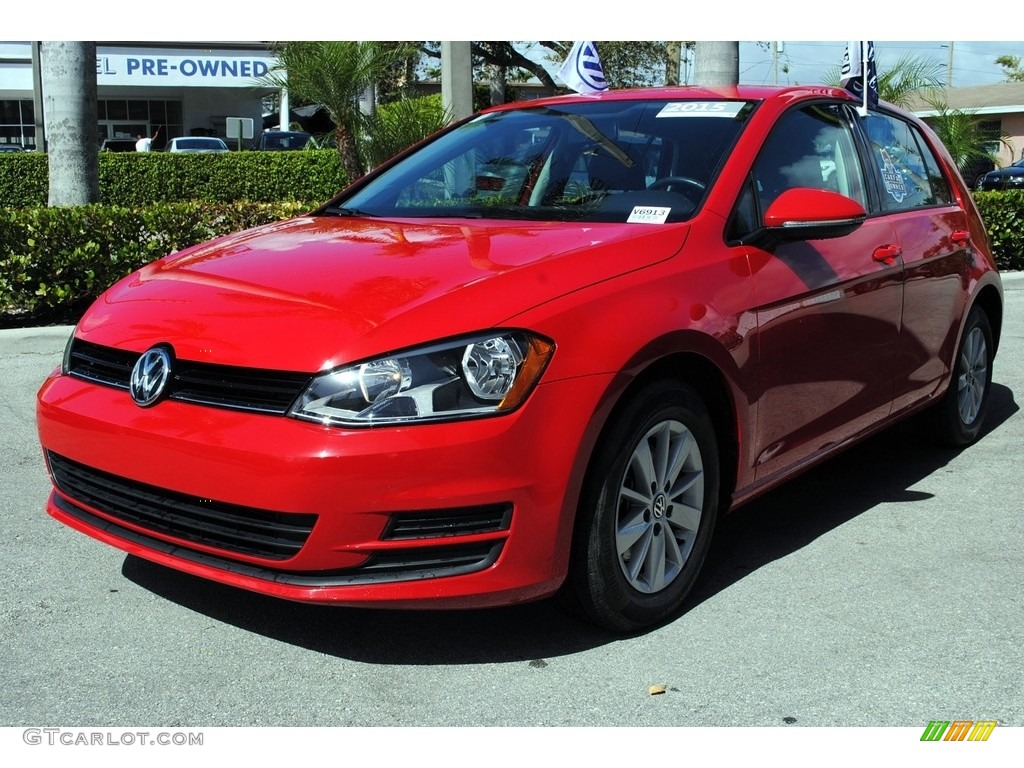 2015 Golf 4 Door 1.8T S - Tornado Red / Black photo #5