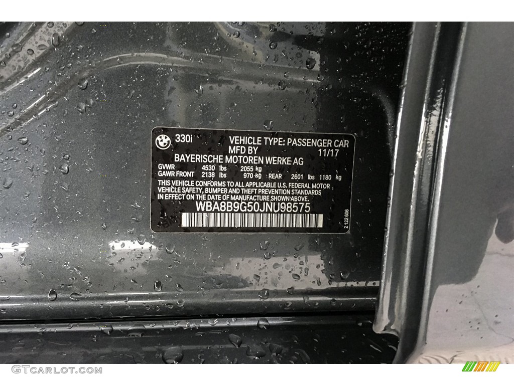 2018 3 Series 330i Sedan - Mineral Grey Metallic / Black photo #10