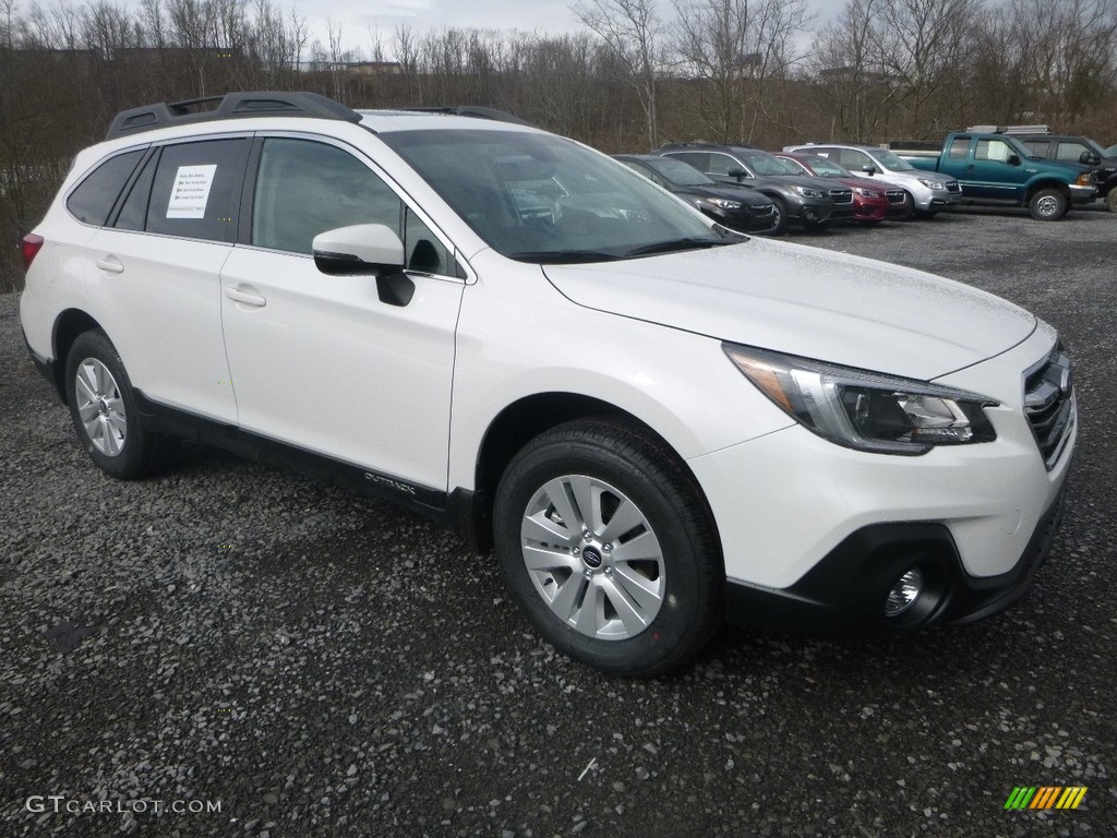 2018 Outback 2.5i Premium - Crystal White Pearl / Black photo #1