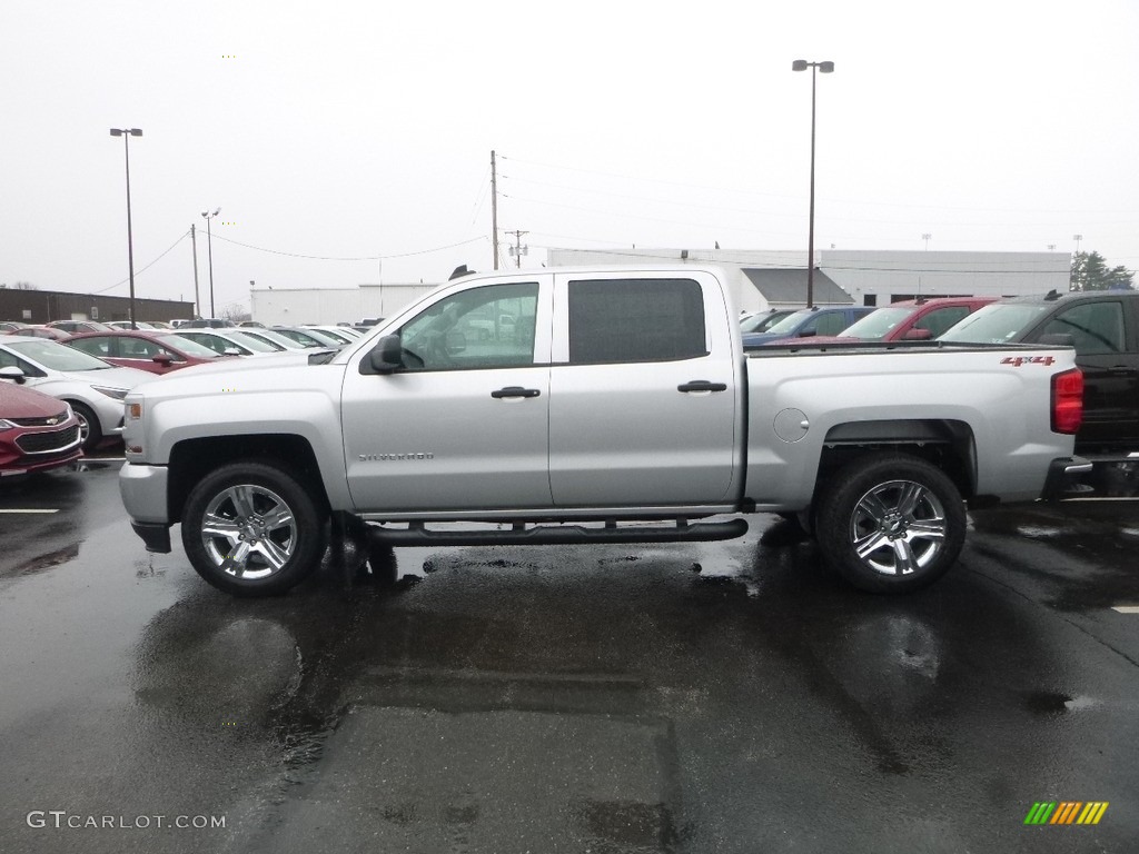 2018 Silverado 1500 Custom Crew Cab 4x4 - Silver Ice Metallic / Dark Ash/Jet Black photo #2