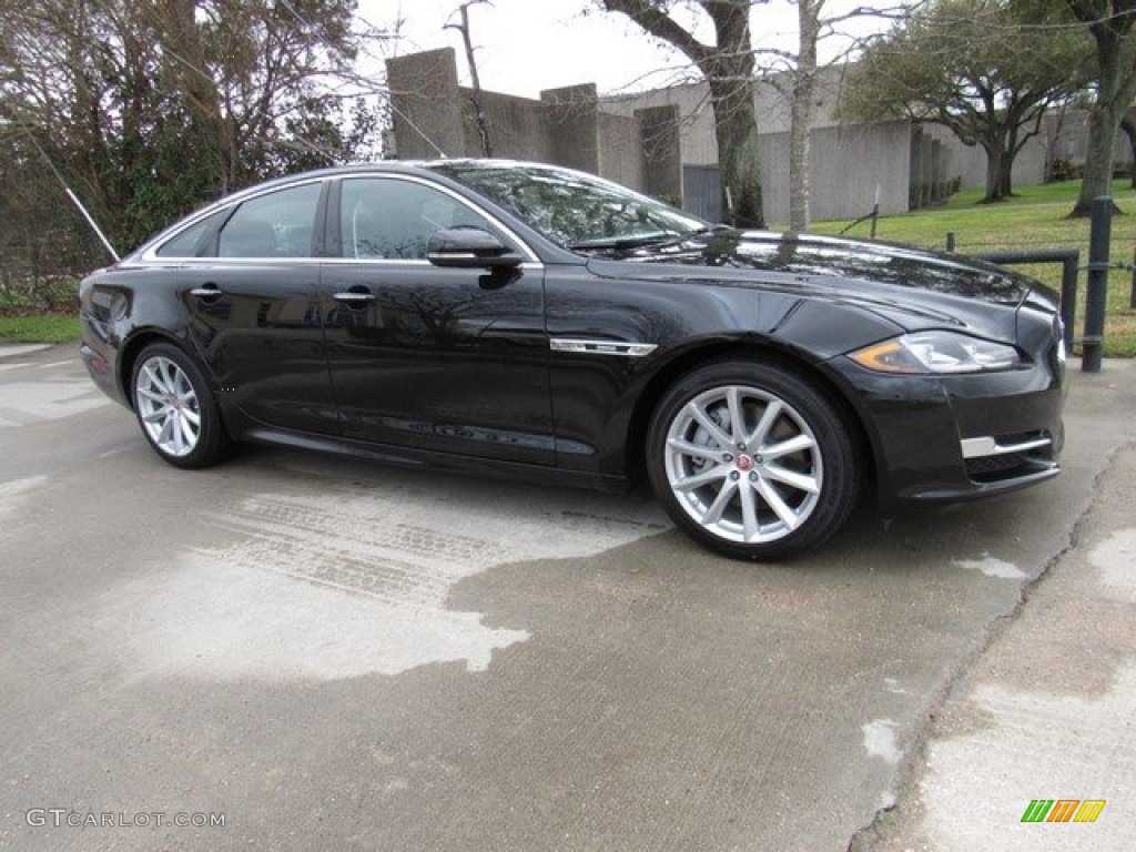 2018 XJ R-Sport - Santorini Black Metallic / Ebony photo #1