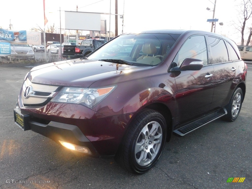 2007 MDX Technology - Dark Cherry Red Pearl / Taupe photo #1