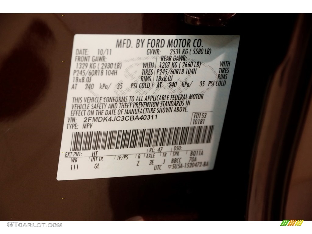 2012 Edge SEL AWD - Cinnamon Metallic / Medium Light Stone photo #18