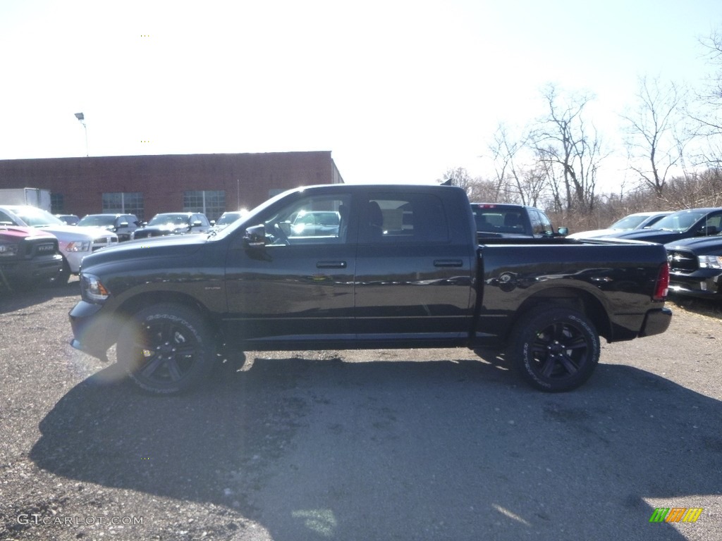 2018 1500 Sport Crew Cab 4x4 - Brilliant Black Crystal Pearl / Black photo #2