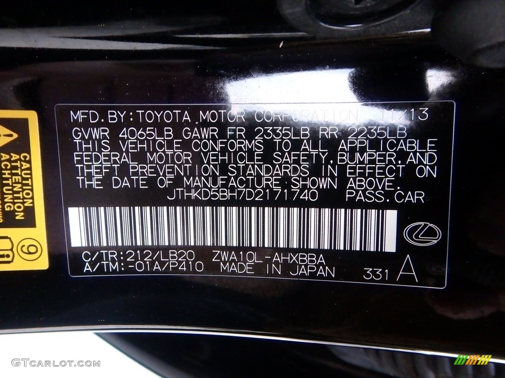 2013 CT 200h Hybrid - Obsidian Black / Black photo #23