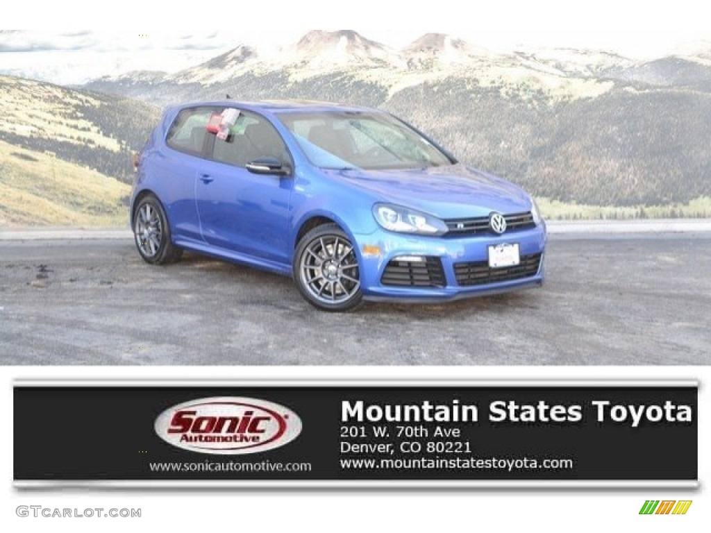 2012 Golf R 2 Door 4Motion - Rising Blue Metallic / R Titan Black Leather photo #1