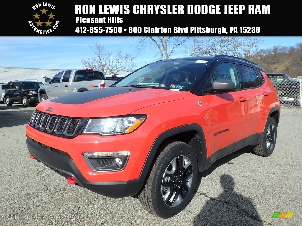 2018 Compass Trailhawk 4x4 - Spitfire Orange / Black/Ruby Red photo #1