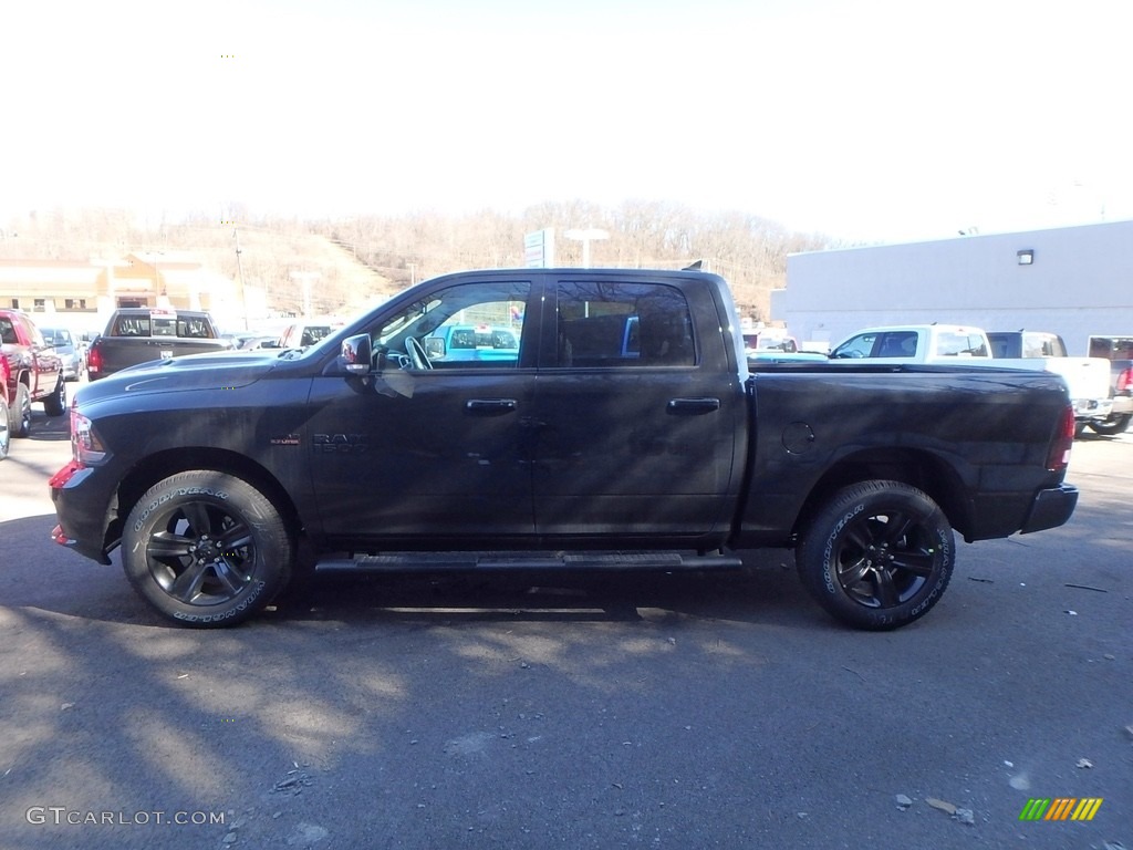 2018 1500 Sport Crew Cab 4x4 - Brilliant Black Crystal Pearl / Black photo #2