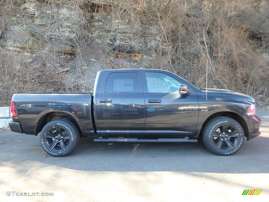 2018 1500 Sport Crew Cab 4x4 - Brilliant Black Crystal Pearl / Black photo #6