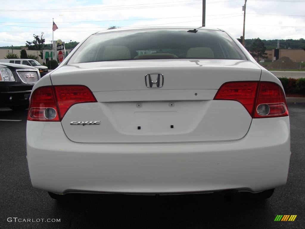 2007 Civic LX Sedan - Taffeta White / Ivory photo #6